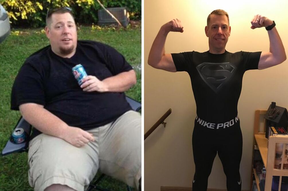 hombre antes y despues de la dieta ceto